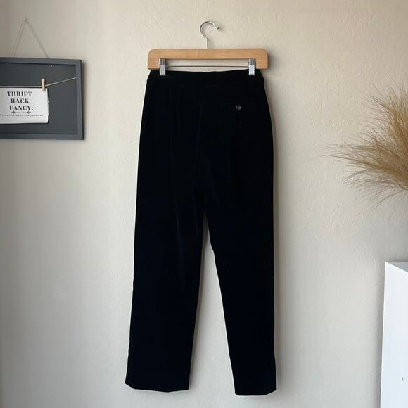 Weekend MaxMara Black Velvet Wide Leg High Waist Trouser Pants Size 6 - Picture 10 of 10